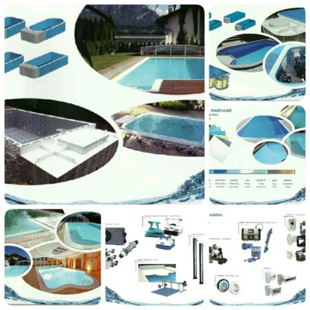 Überlauf.- Skimmerpool mit Zubehör