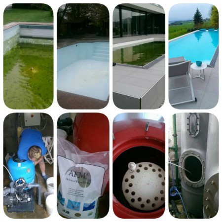 Schwimmbad Reinigung vorher nachher . Sandwechsel Filterglas oder Filtersand alles bei mir erhältlich